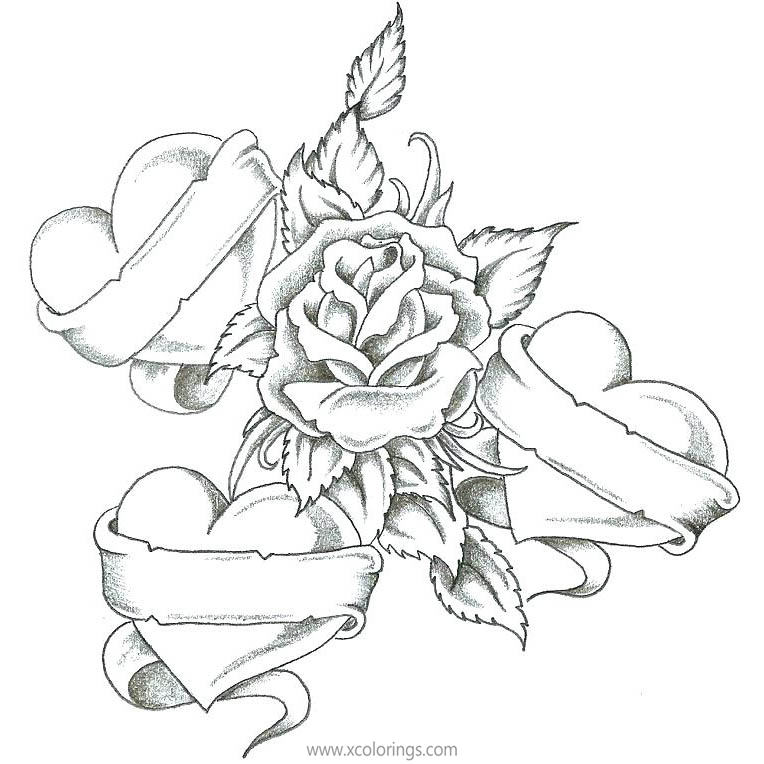 Free Valentines Day Heart Tattoo Coloring Pages printable