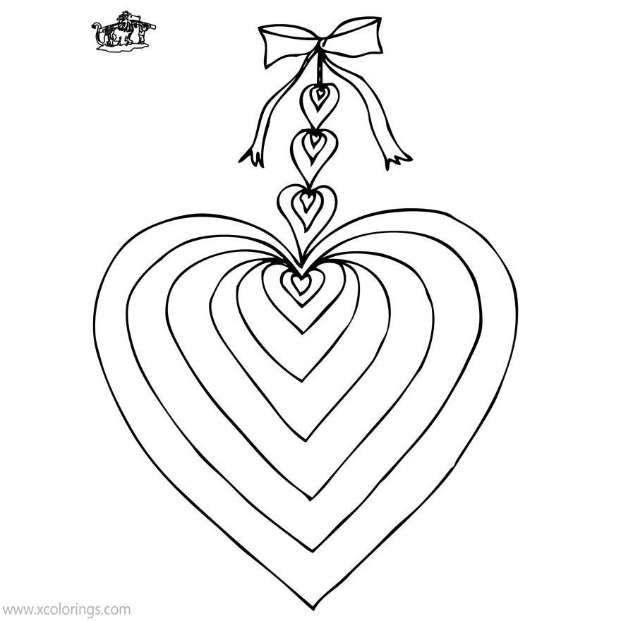 Free Valentines Day Heart Template Coloring Pages printable