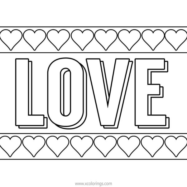 Valentines Heart Chains Coloring Pages - XColorings.com