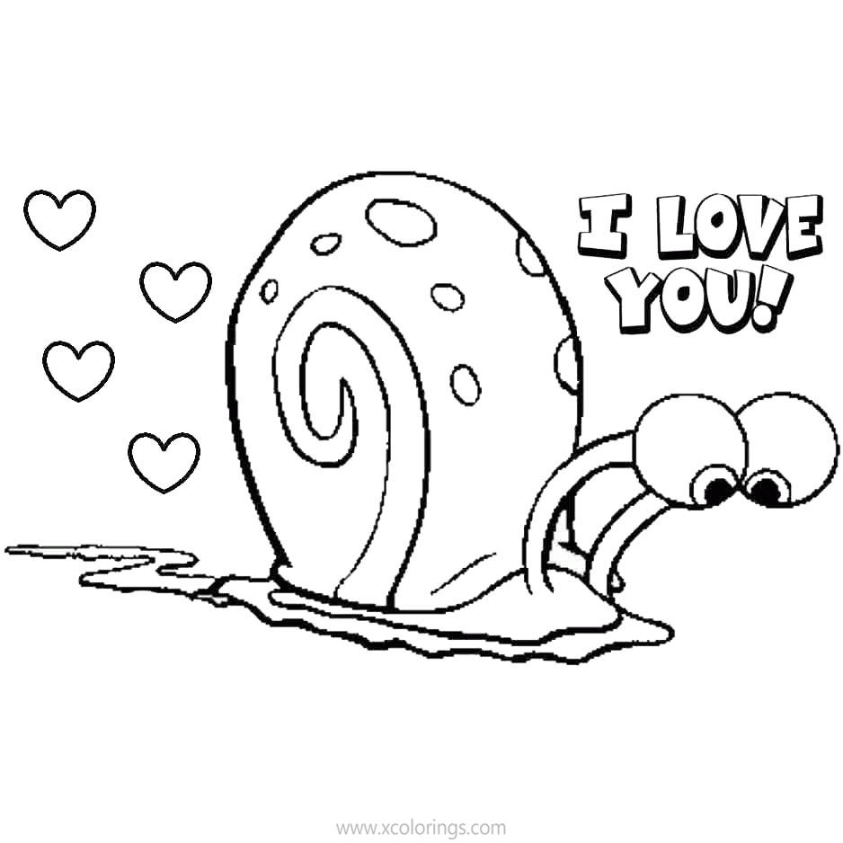 Free Valentines Day Snail Coloring Pages printable