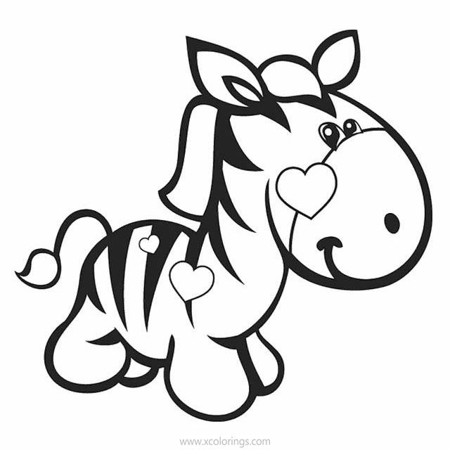Free Valentines Day Zebra Coloring Pages printable
