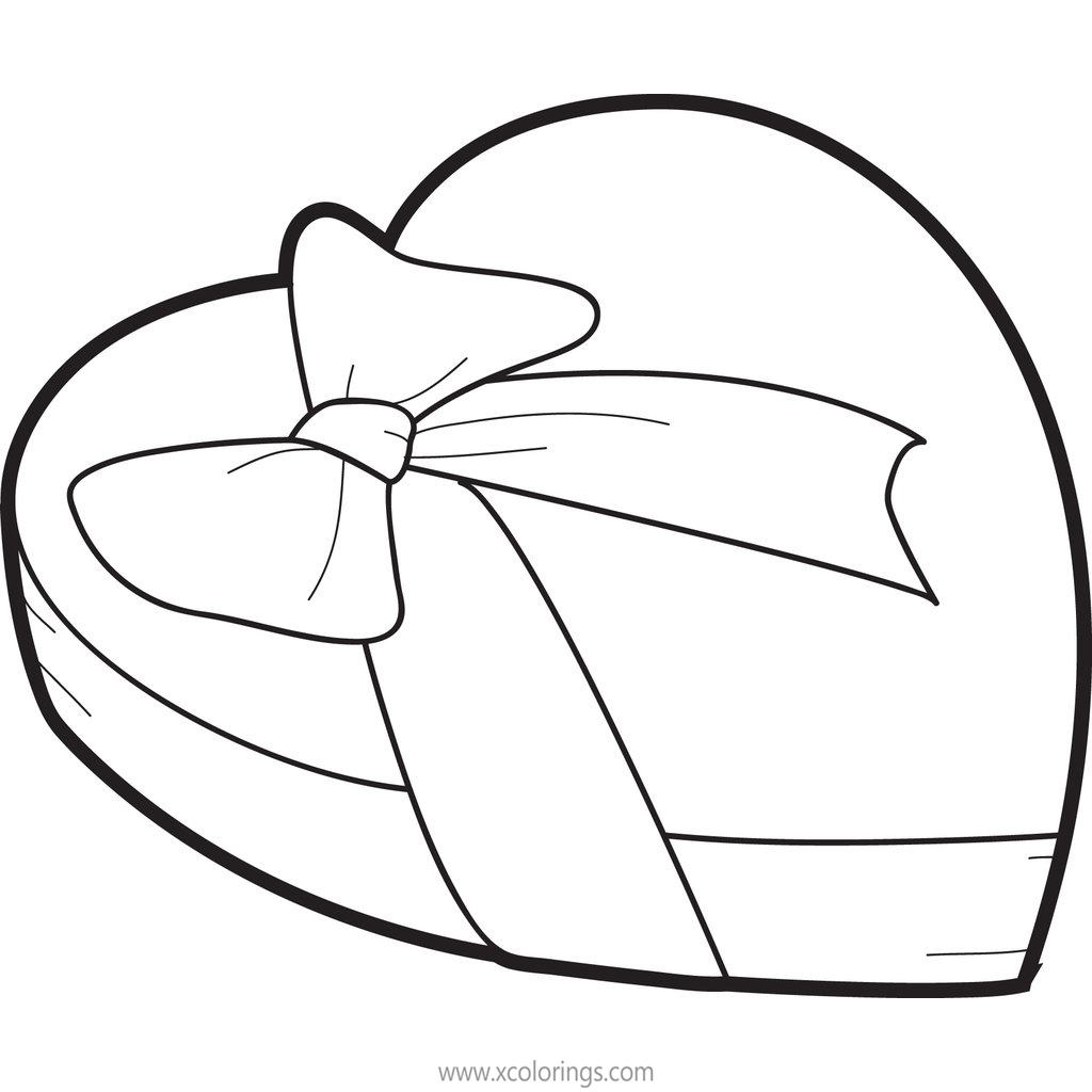 Free Valentines Heart Box Coloring Pages printable