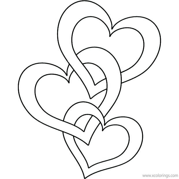 Free Valentines Heart Chains Coloring Pages printable