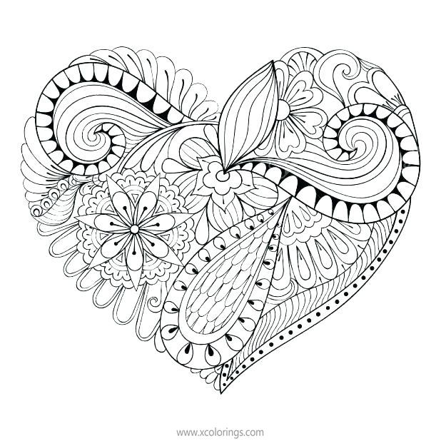 Free Valentines Heart Coloring Pages For Adult printable