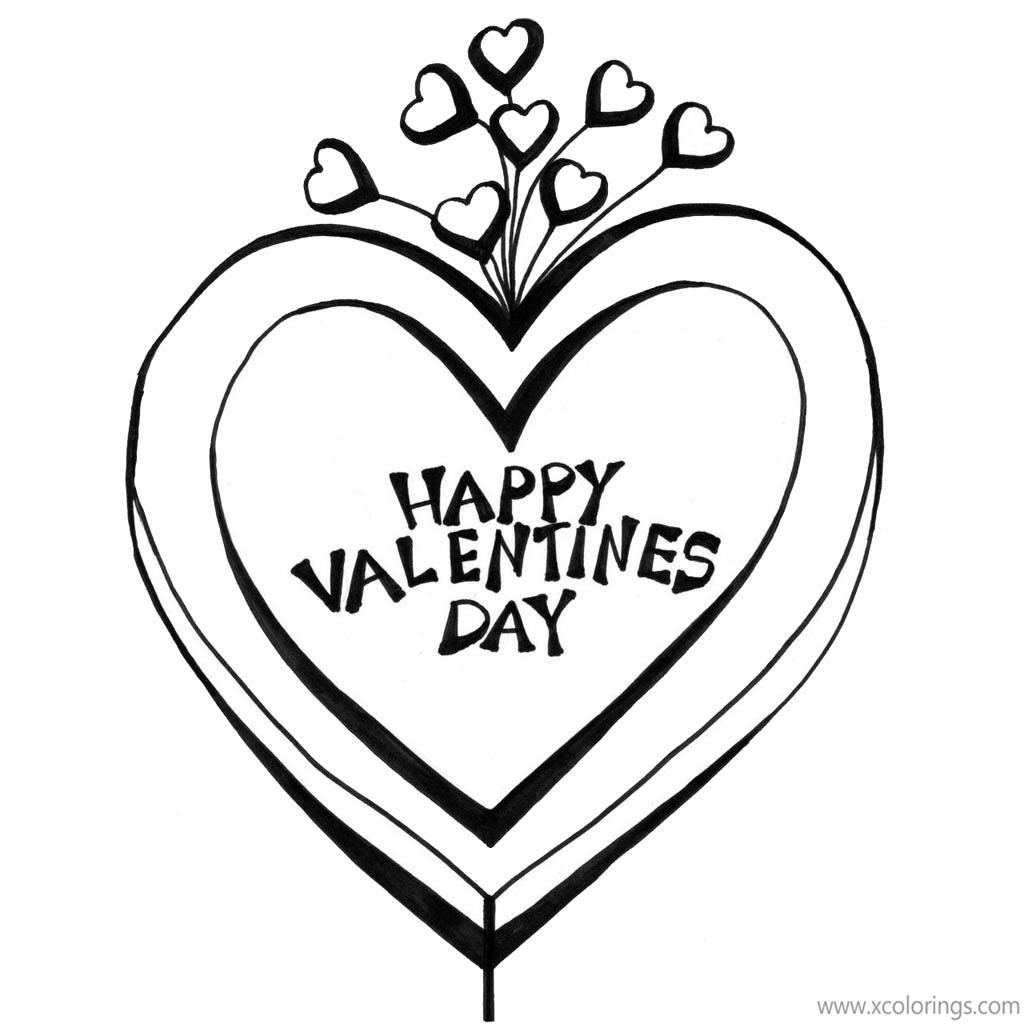 Free Valentines Heart Coloring Pages Happy Valentines Day printable