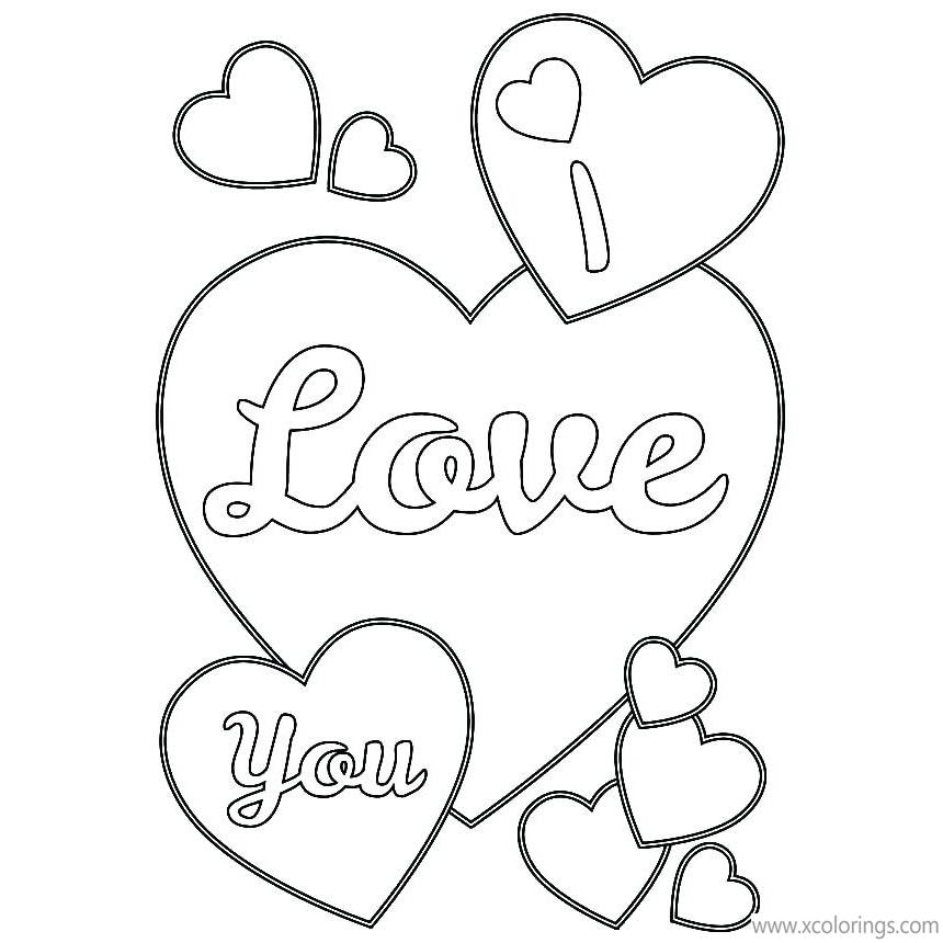 Free Valentines Heart Coloring Pages I Love You printable