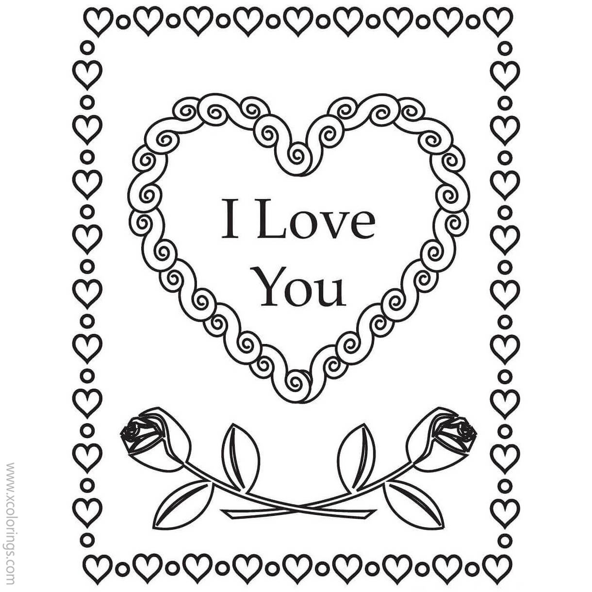 Free Valentines Heart Frame Coloring Pages printable