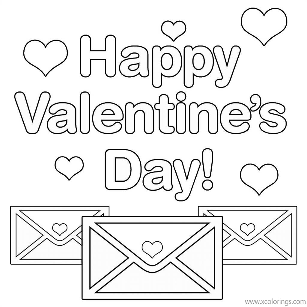 Free Valentines Heart Letter Coloring Pages printable