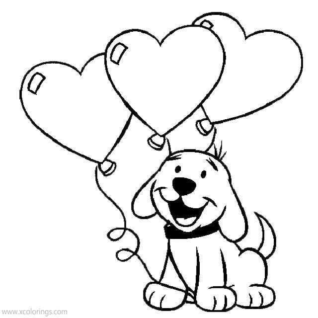 Free Valentines Puppy Coloring Pages printable