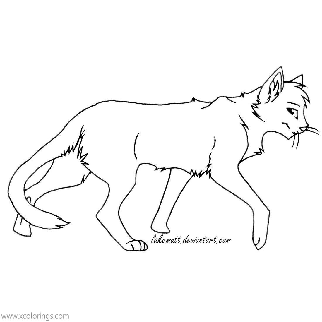 Free Warrior Cat Coloring Pages Artwork by Lakemutt printable