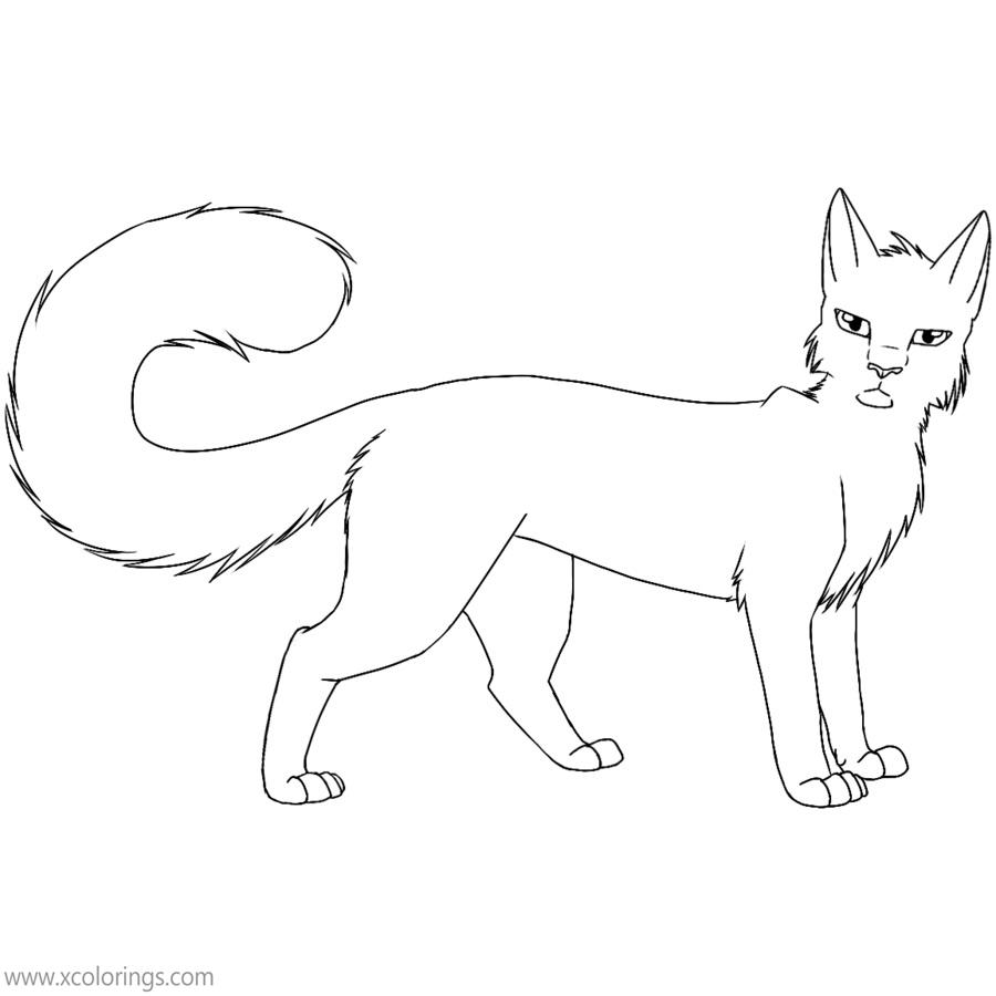 Free Warrior Cat Coloring Pages Black and White printable
