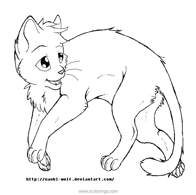 Free Warrior Cat Coloring Pages Fanart by Naoki-wolf printable