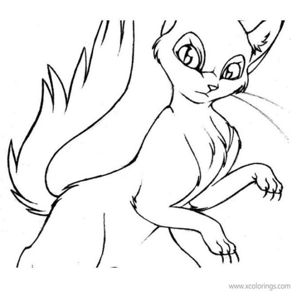 Warrior Cat Coloring Pages with Long Tail - XColorings.com