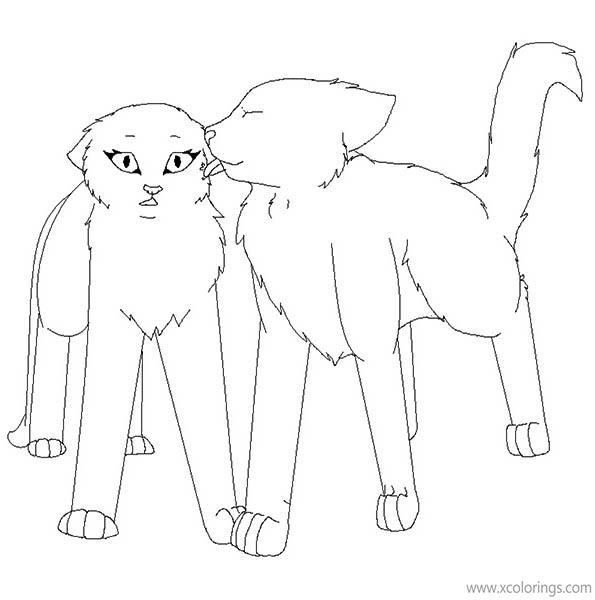 Free Warrior Cat Kissing Coloring Pages printable