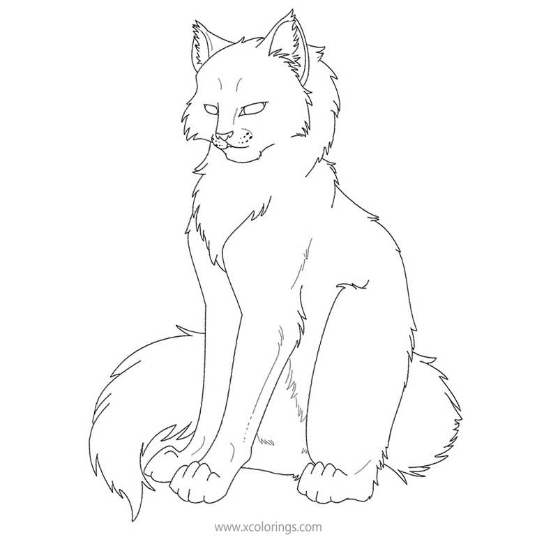 Free Warrior Cat Sketch Coloring Pages printable