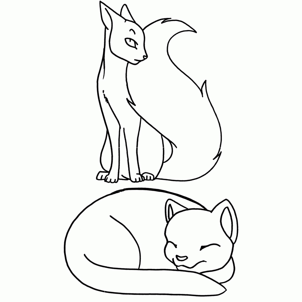 Free Warrior Cat Sleeping Coloring Pages printable