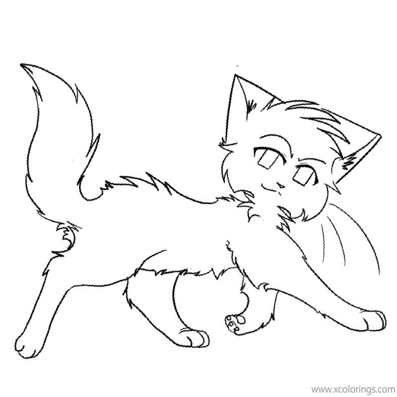 Free Warrior Cat is Walking Coloring Pages printable