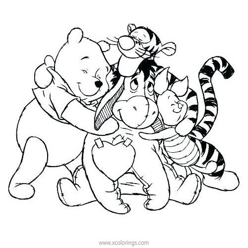 Disney Winnie the Pooh Valentines Day Coloring Pages - XColorings.com