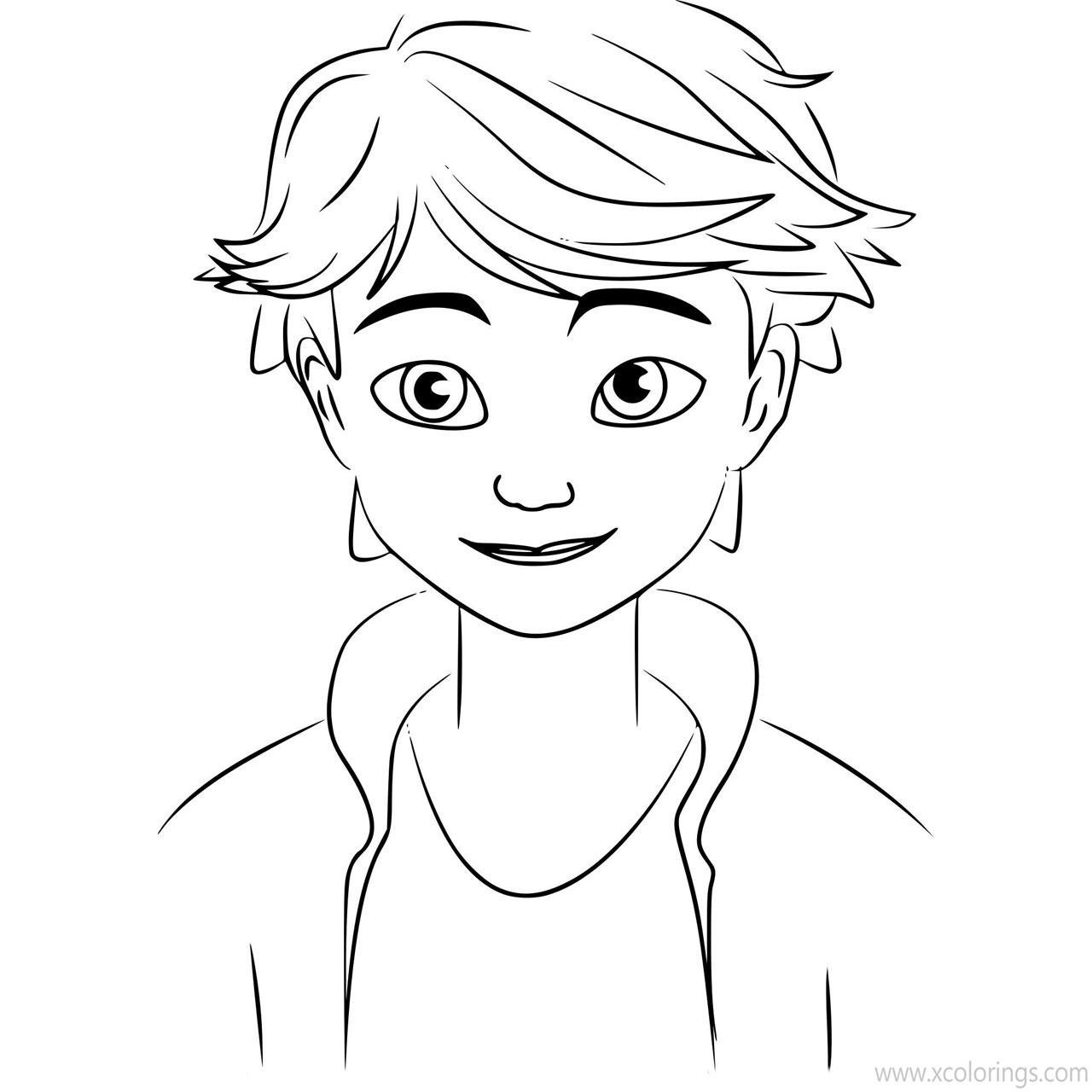 Free Adrien Agreste from Miraculous Ladybug Coloring Pages printable
