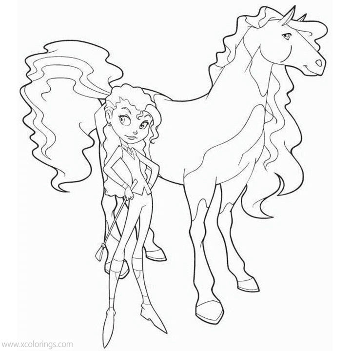 Free Alma and Button from Horseland Coloring Pages printable