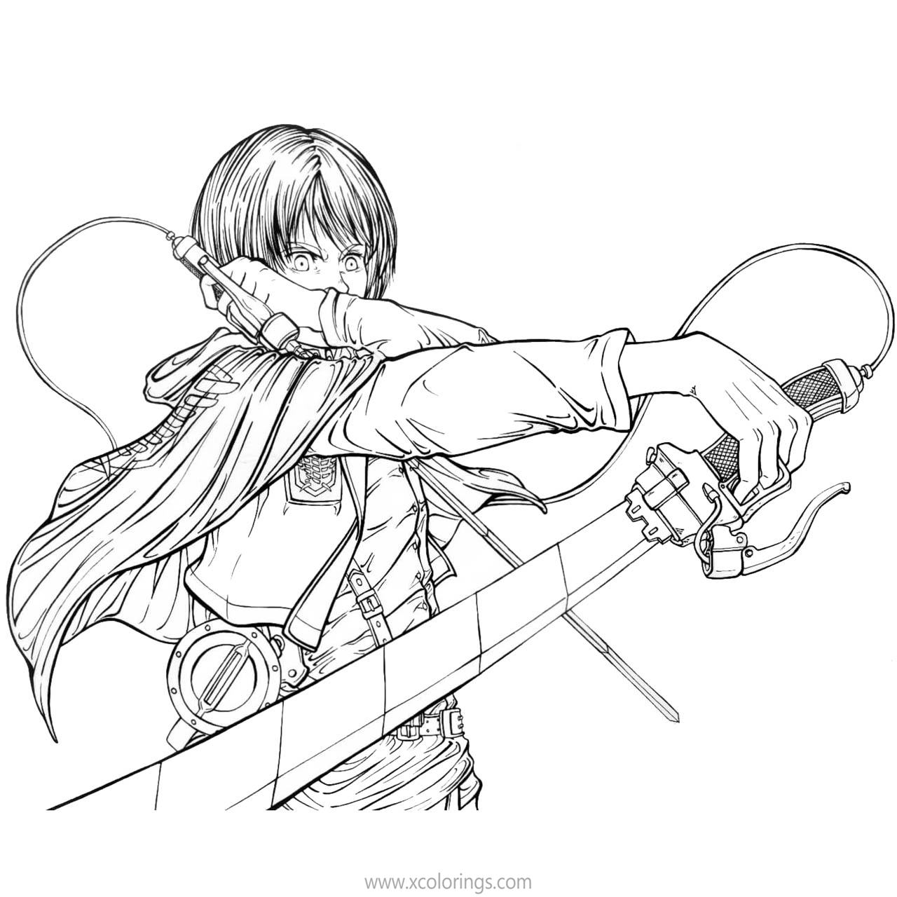 Free Attack On Titan Character Eren Coloring Pages printable