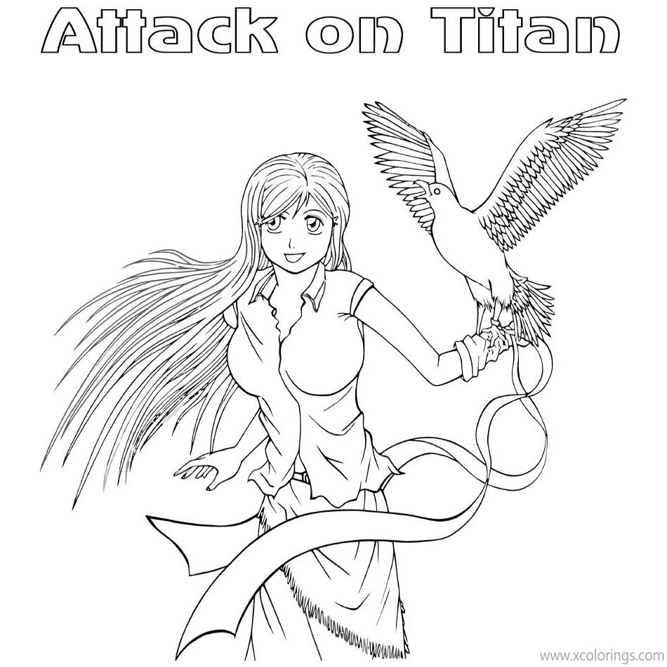 Free Attack On Titan Coloring Pages Anime Girl printable