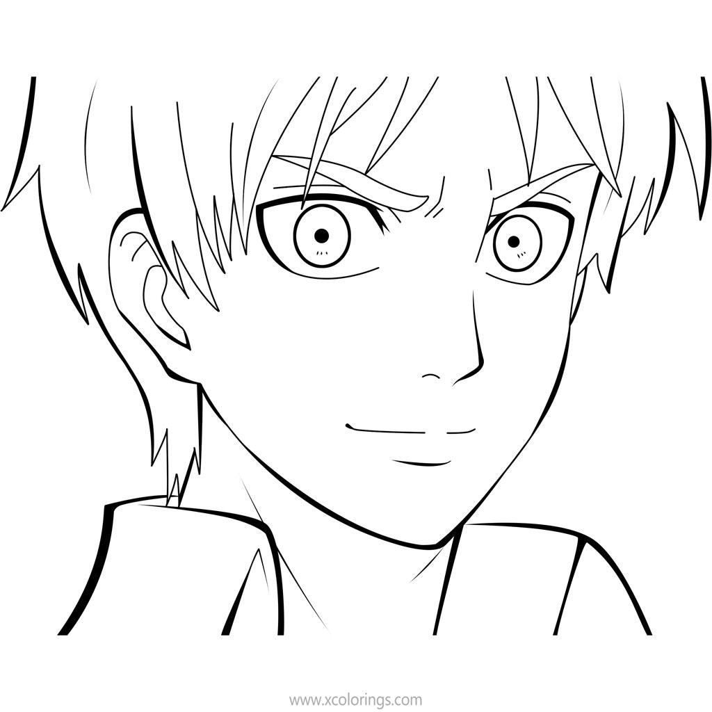 Free Attack On Titan Coloring Pages Levi Portrait printable