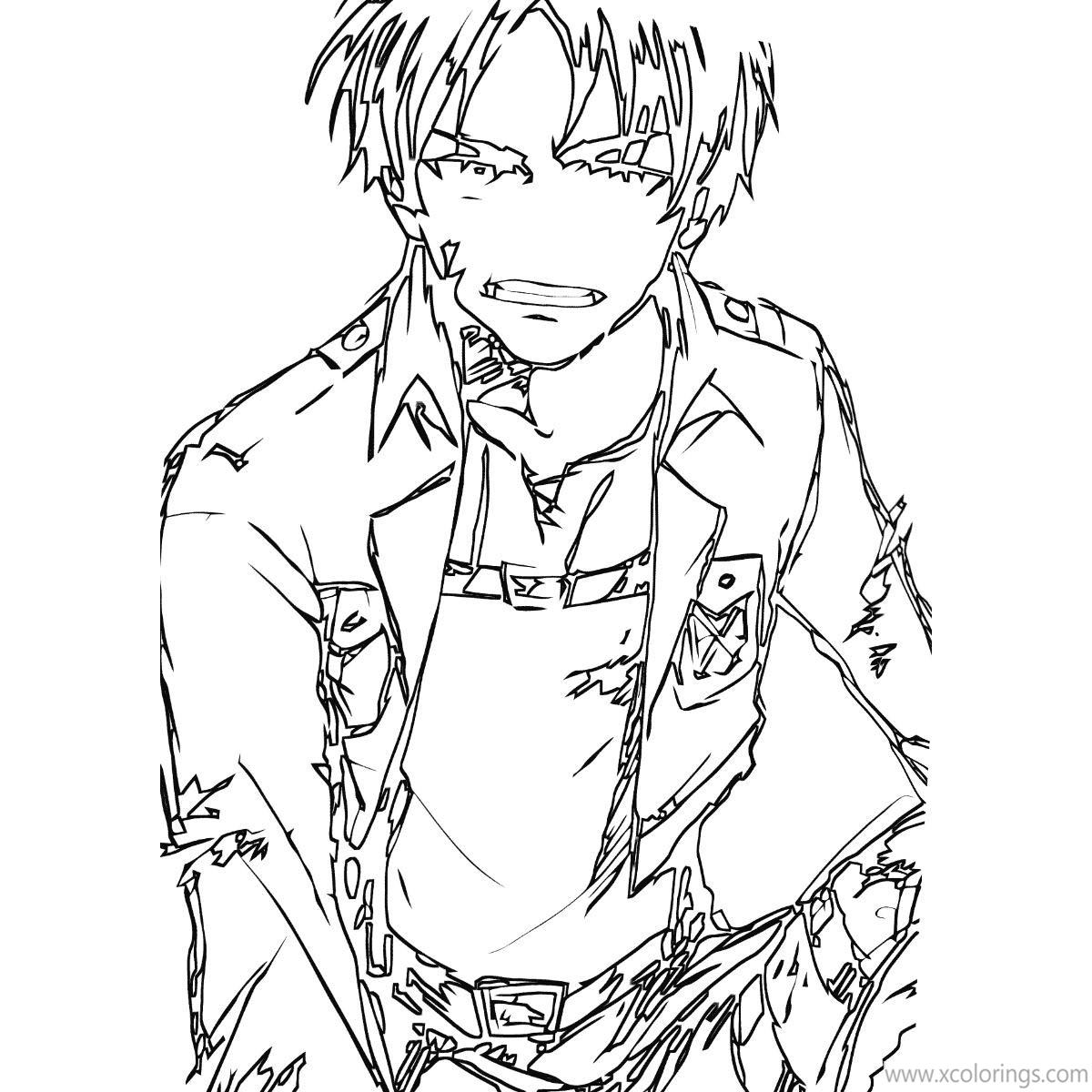 Free Attack On Titan Coloring Pages Levi Sketch printable