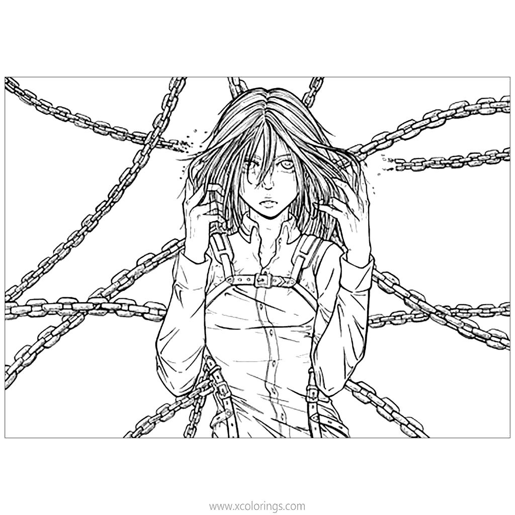 Free Attack On Titan Mikasa Coloring Pages printable