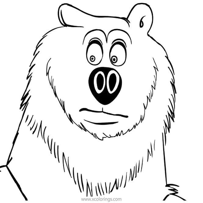 Free Bear from Grizzy and the Lemmings Coloring Pages printable