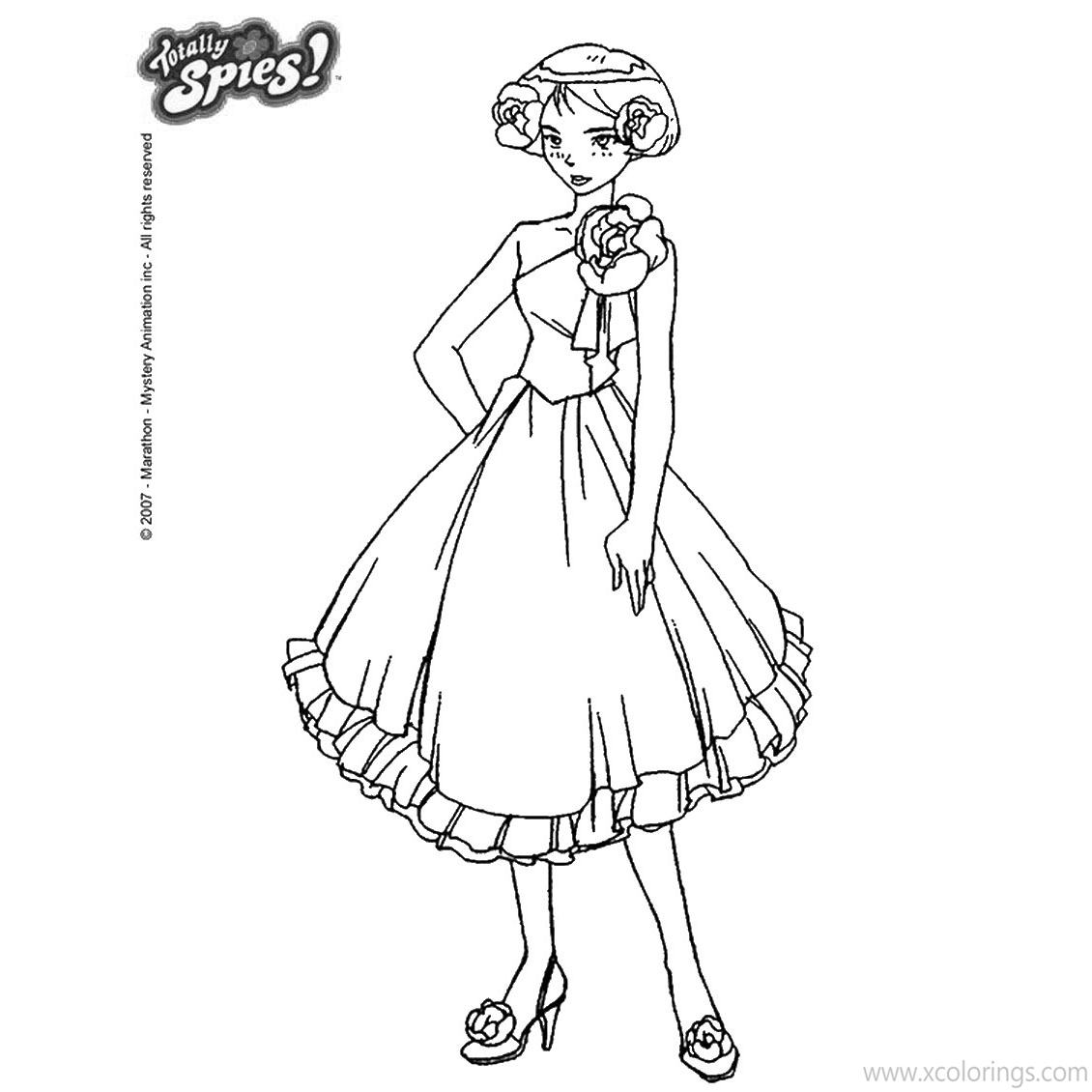 Free Beautiful Alex from Totally Spies Coloring Pages printable