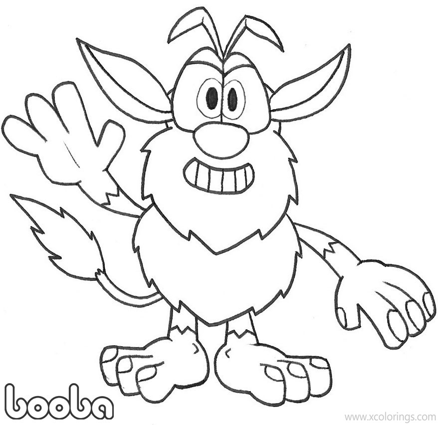 Free Booba Coloring Pages Black and White printable
