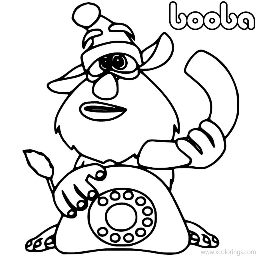 Free Booba Coloring Pages with Telephone printable