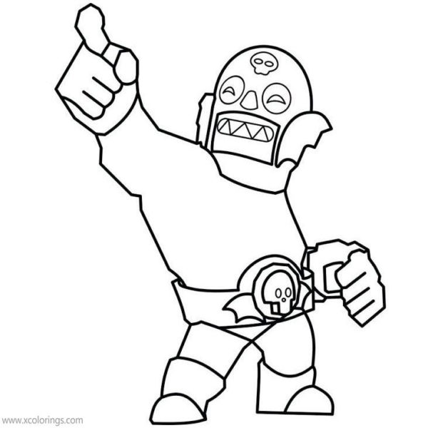 El Primo Brawl Stars Coloring Pages Black and White