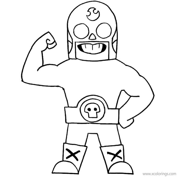 Free Brawl Stars Coloring Pages El Primo is Strong printable