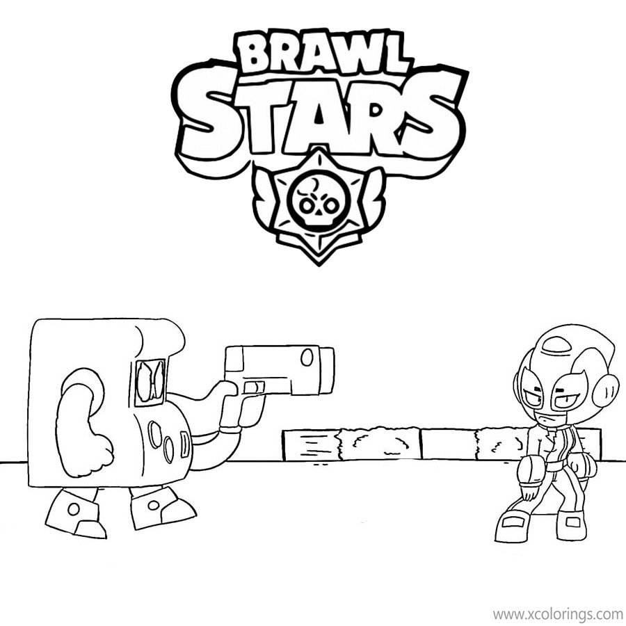 Free Brawl Stars Coloring Pages Max and 8-Bit printable