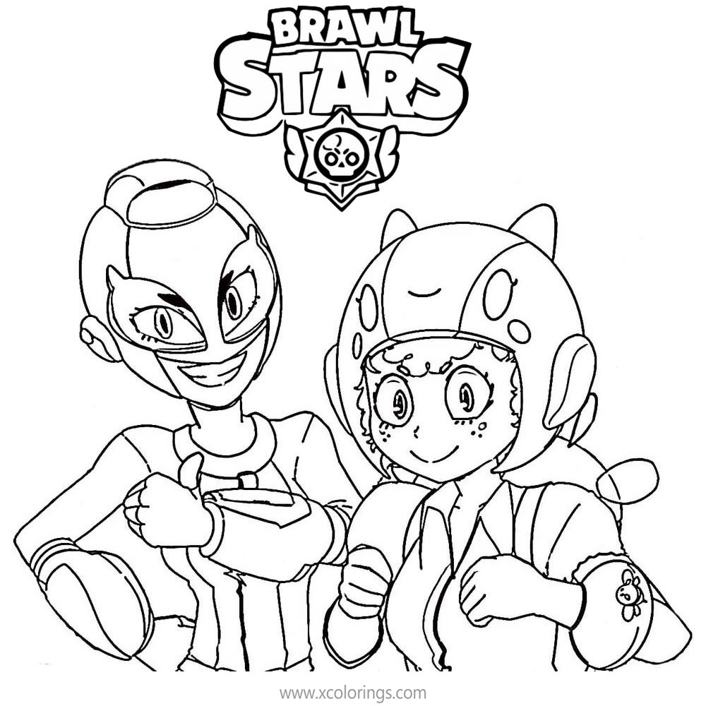 Free Brawl Stars Coloring Pages Max with Bea printable