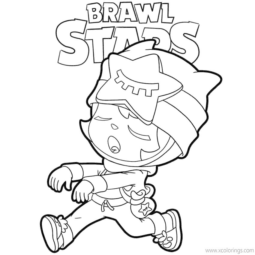 Free Brawl Stars Coloring Pages Sandy Zombie Walking printable