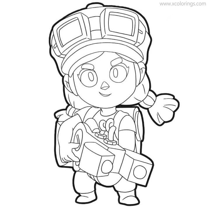 Free Brawl Stars Coloring Pages Shelly Outline printable