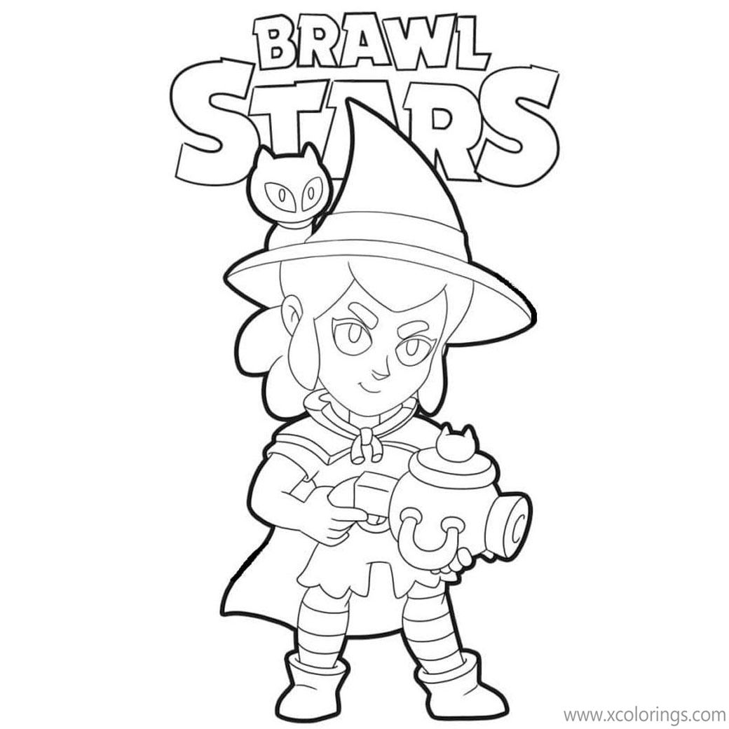Free Brawl Stars Coloring Pages Shelly the Witch printable