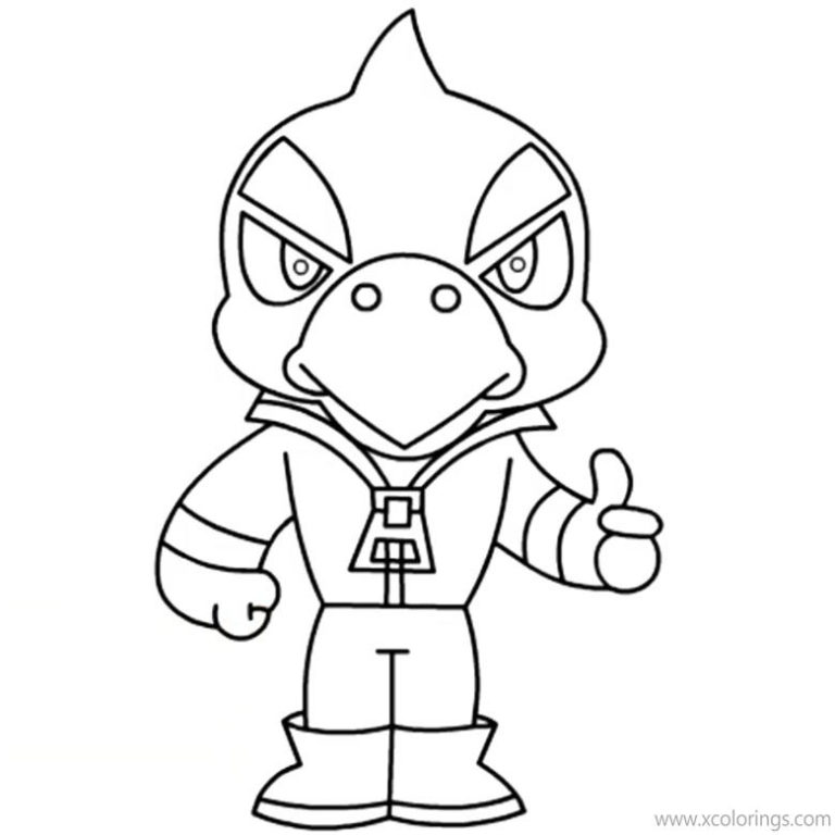 Brawl Stars Coloring Pages Robotic Crow - XColorings.com