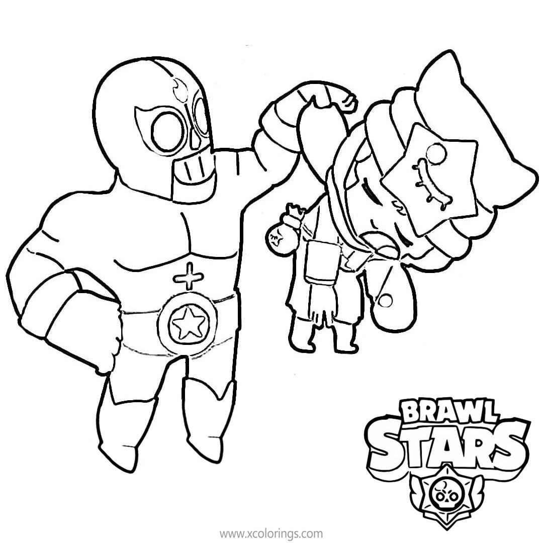 Free Brawl Stars El Primo and Sandy Coloring Pages printable