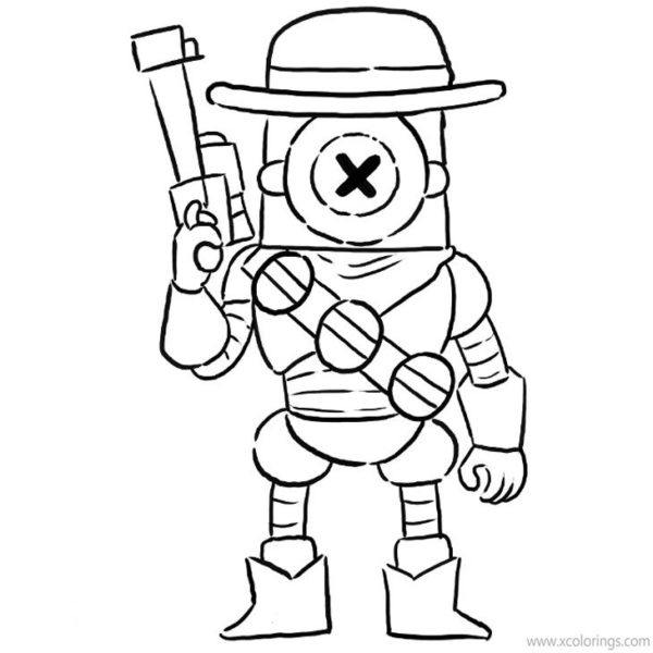 Brawl Stars Rico Coloring Pages Guard Rico Hand Drawing - XColorings.com