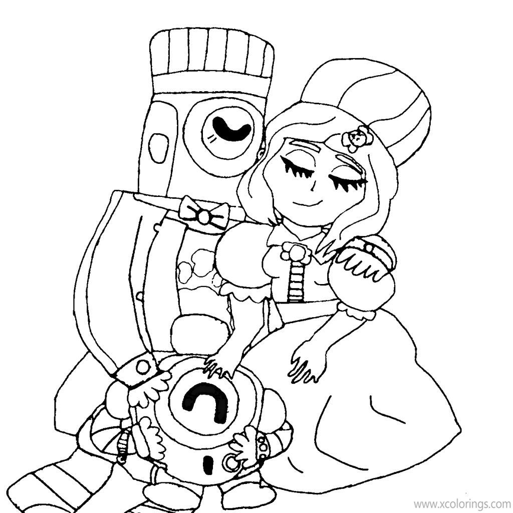 Free Brawl Stars Rico and Shelly Coloring Pages printable
