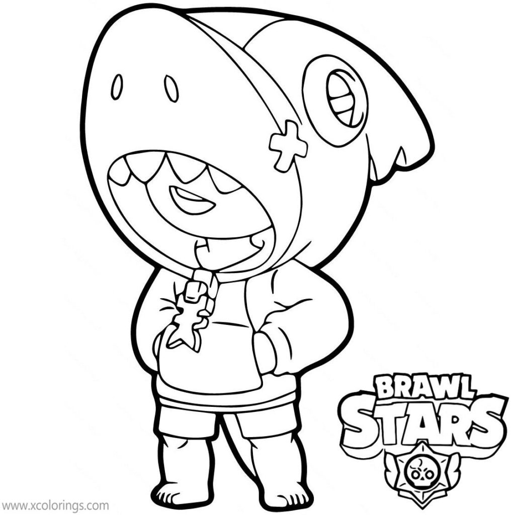 Leon Brawl Stars Coloring Pages with Heart - XColorings.com