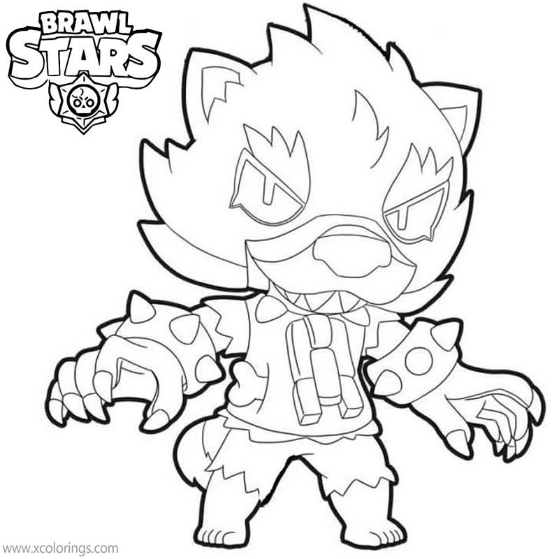 Free Brawl Stars Werewolf Leon Coloring Pages printable