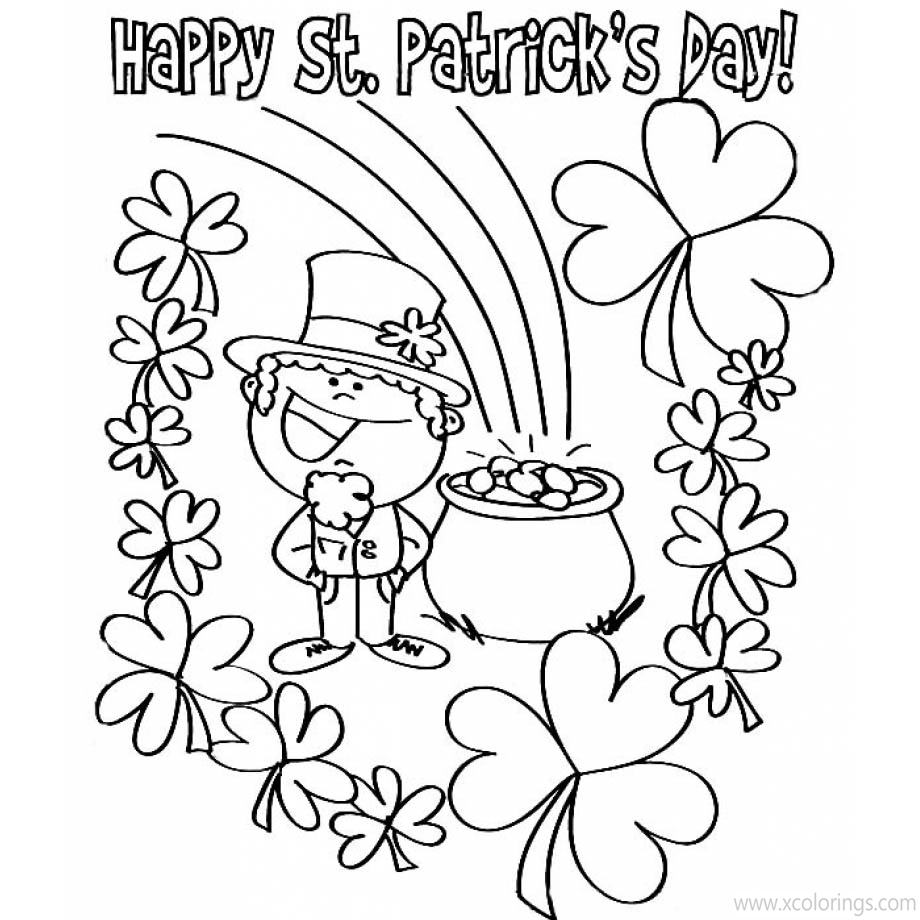 Free Cartoon St. Patrick's Day Coloring Pages printable