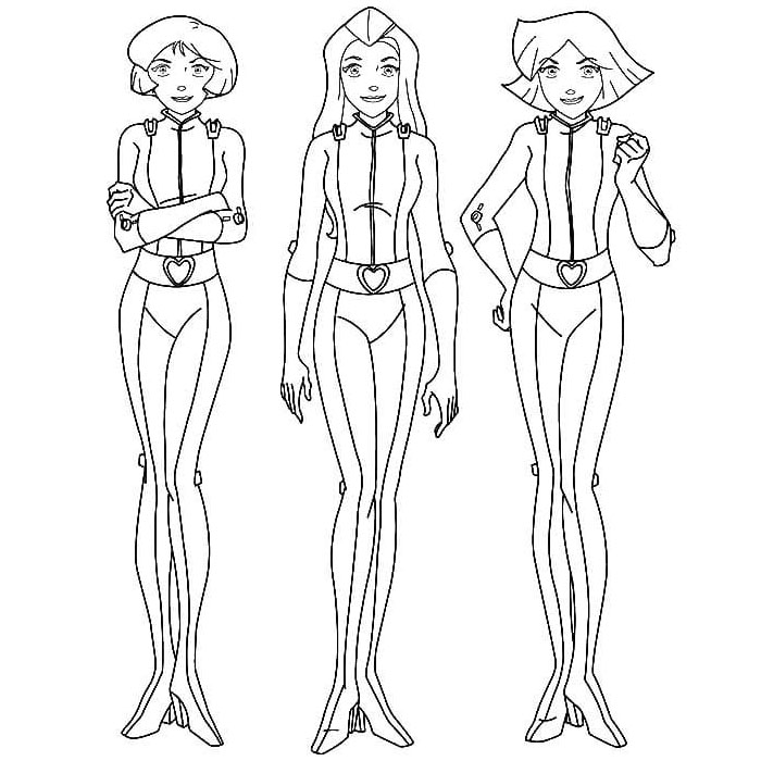 Free Characters from Totally Spies Coloring Pages printable