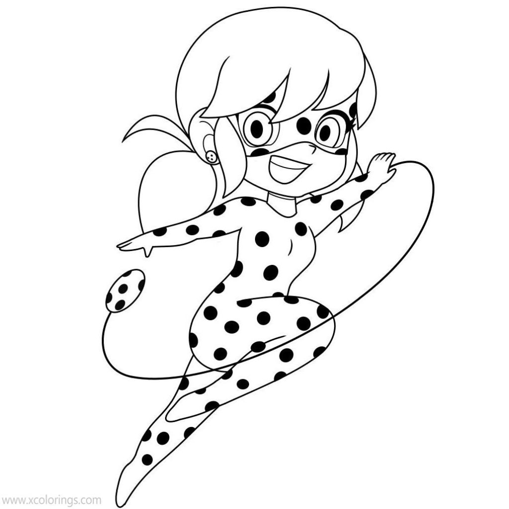 Miraculous Ladybug Coloring Pages Cute Marinette and Adrien ...