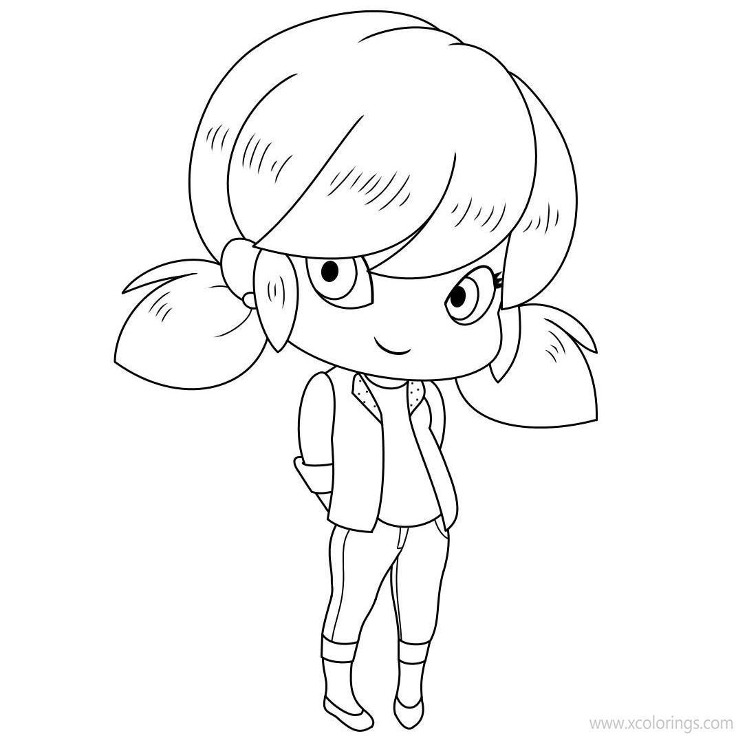 Free Chibi Miraculous Ladybug Outline Coloring Pages printable